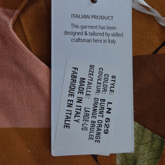 NWT - Le Ragazze Italy Linen Blend Burnt Orange Belted Sleeveless Midi Dress - L - Picture 11 of 12